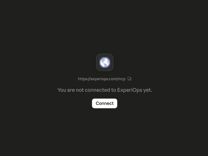 Claude asking you to connect to ExperiOps